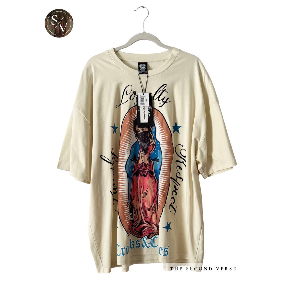 Crooks & Castles Ivory Family Loyalty Respect Relaxed Fit Ivory Graphic T-Shirt